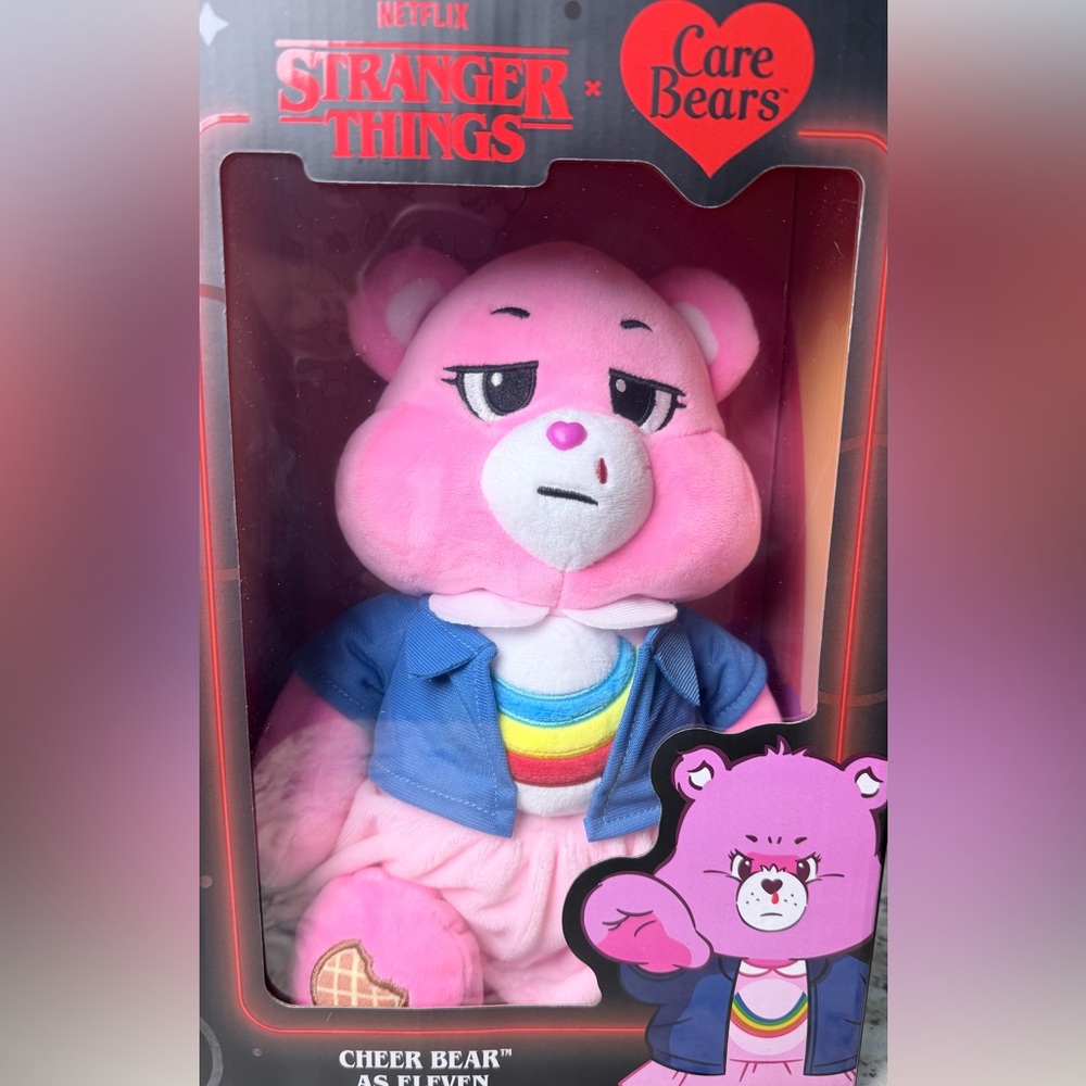 NWT Rare Stranger Things x Care Bears Cheer Bear As  Eleven Netflix Plush